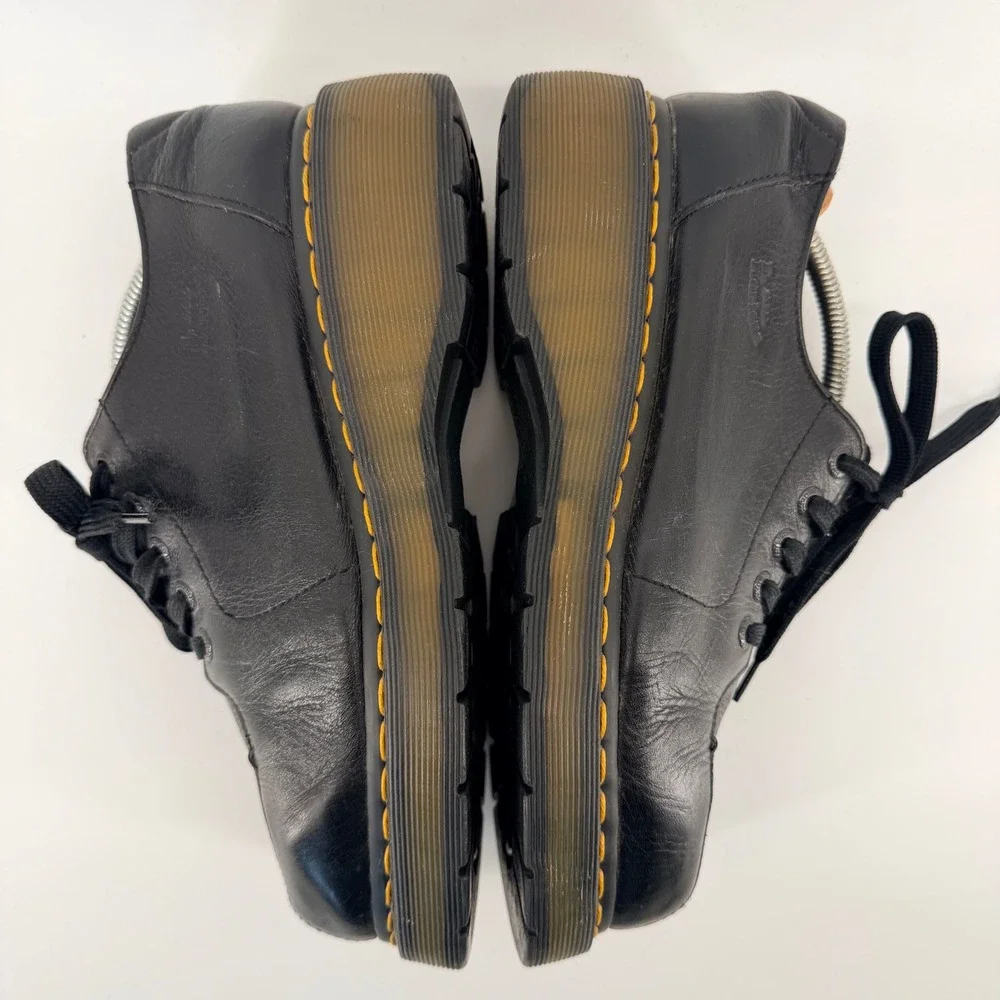 Dr. Martens Platform Square Toe Oxford Black Leather Shoes Unisex Men 8‎ Women 9